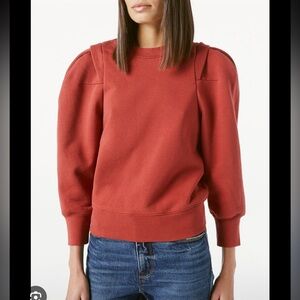 Frame Denim Rust Puff Sleeve Sweater
